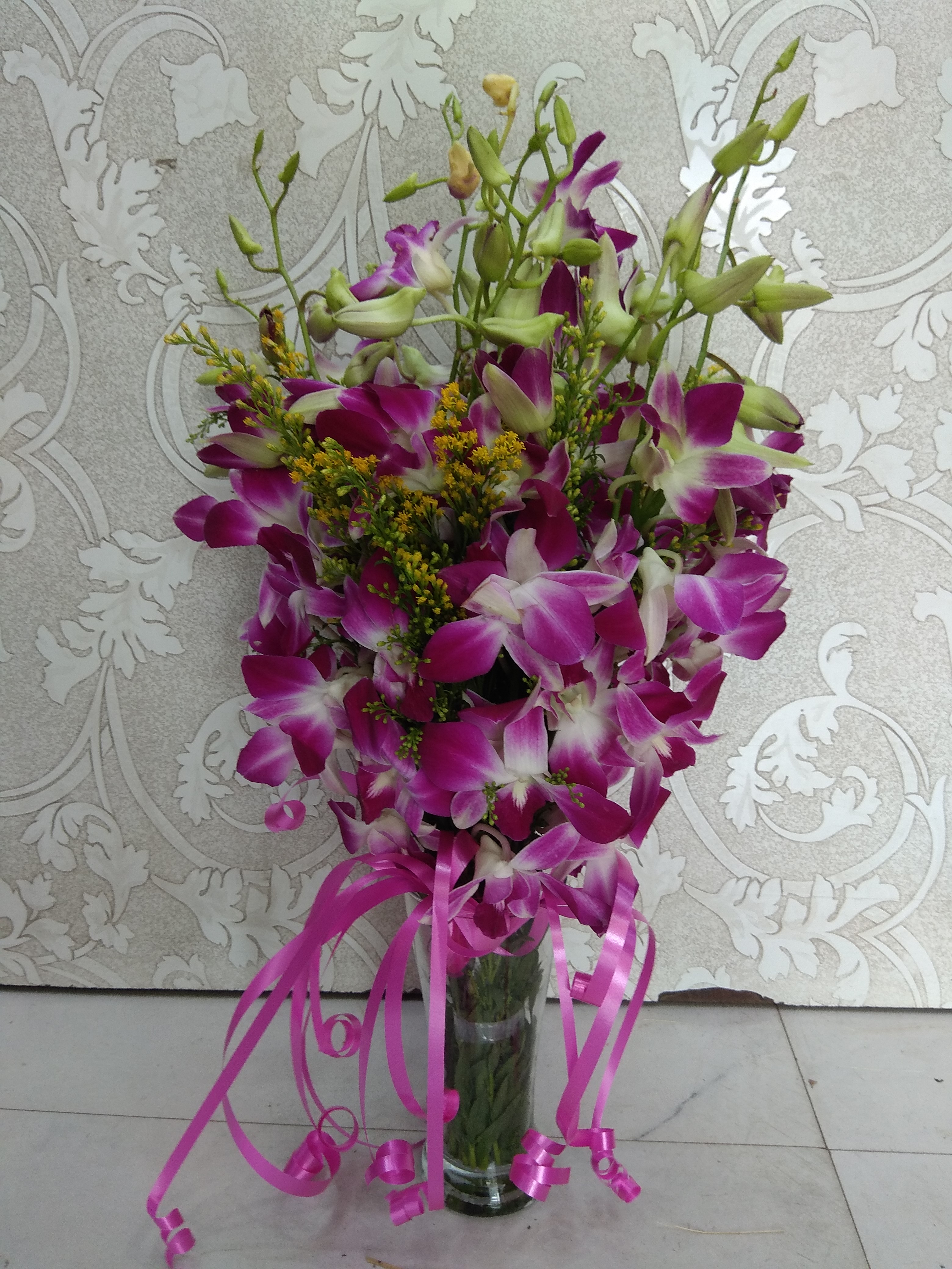 Purple Orchid With Vase